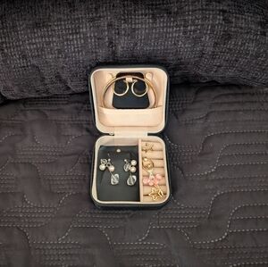 Chic Gold Necklace With A Ballerina and gold Earrings Sets. NWOT.